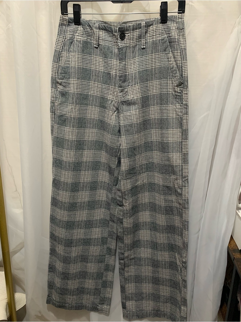 American Eagle Super High Rise Baggy Wide Leg Plaid Pants